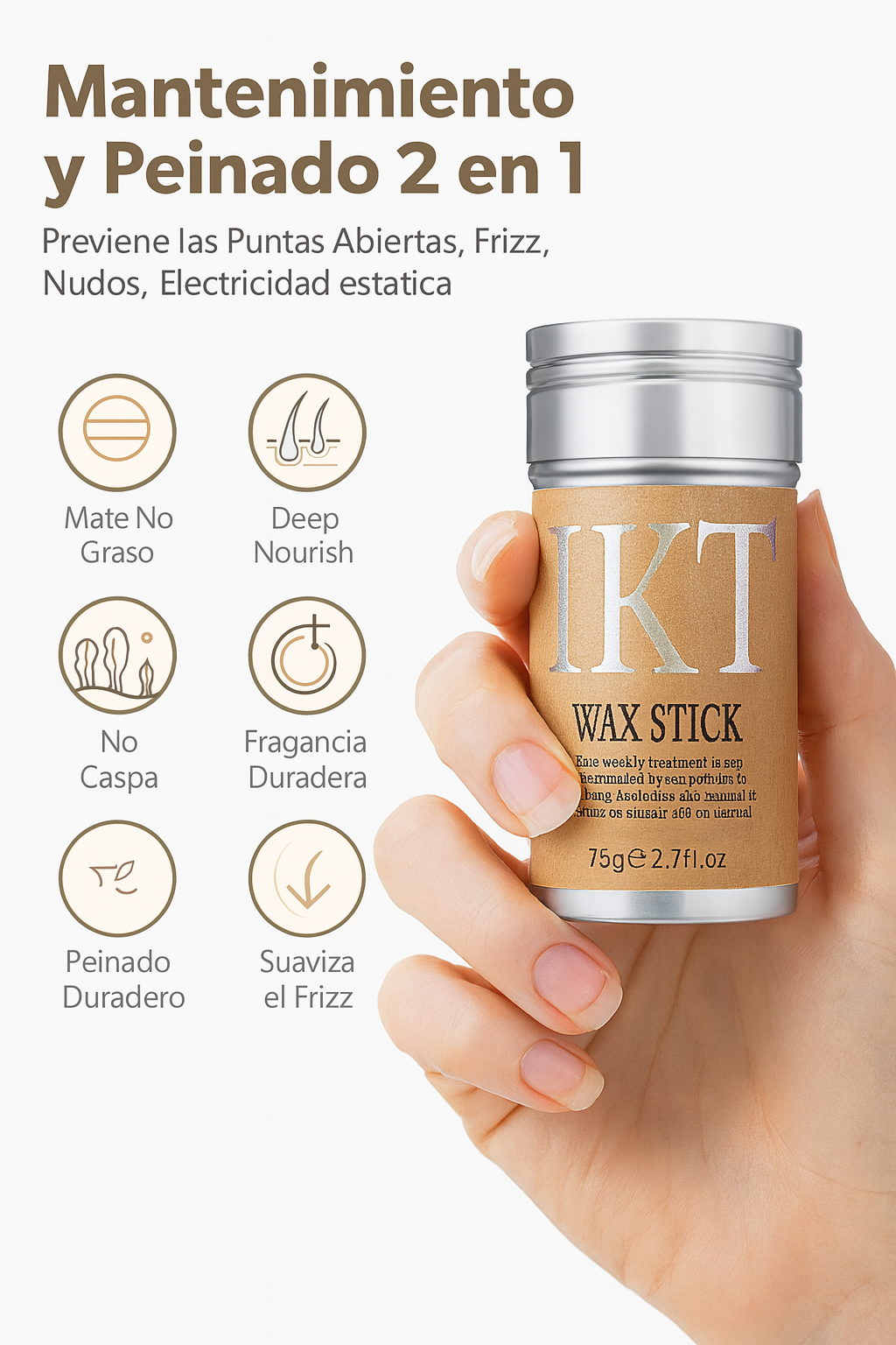 Hair Wax Stick Cera Capilar En Barra Antifrizz Fijación profesional