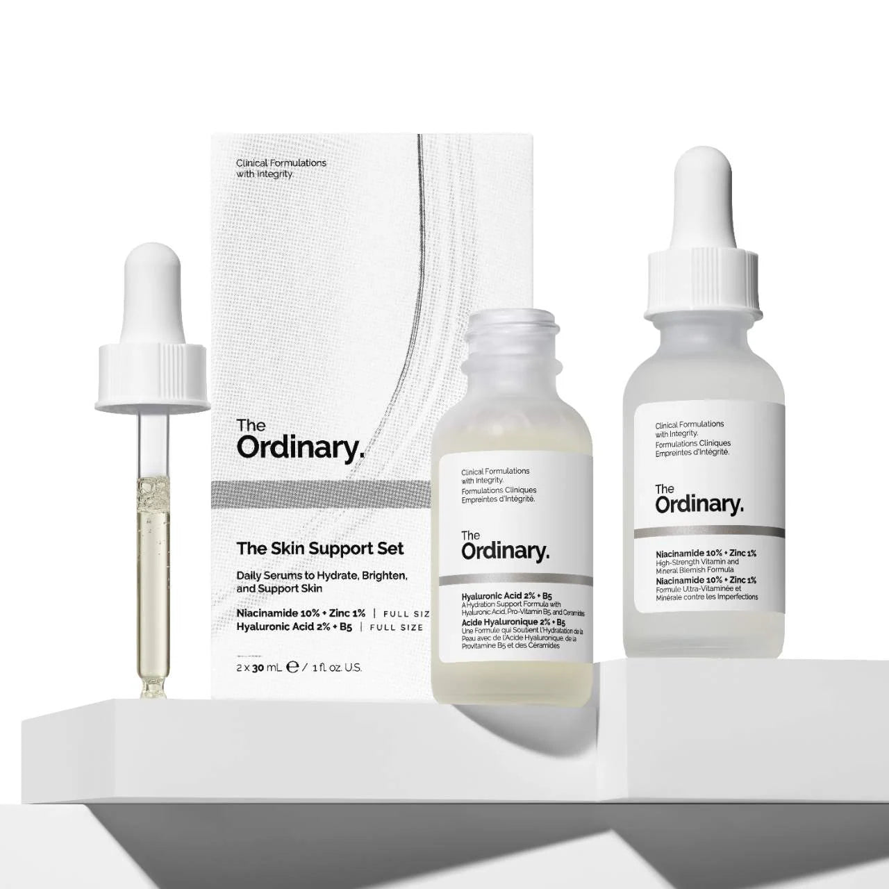 The Ordinary The Skin Support Set With Niacinamide + Hyaluro Todo Tipo De Piel Día/noche